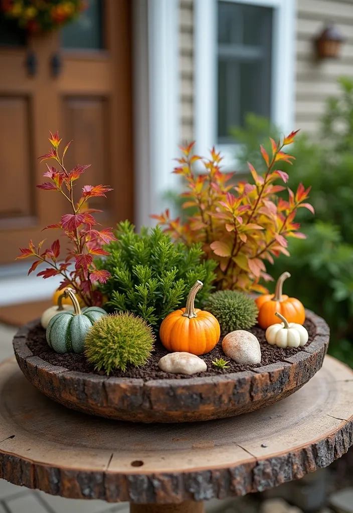 27+ Perfect Fall Porch Decor Ideas - 17. Miniature Garden Displays
