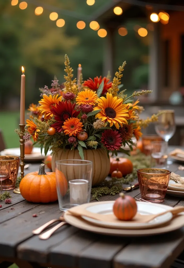 27+ Perfect Fall Porch Decor Ideas - 27. Seasonal Table Centerpieces
