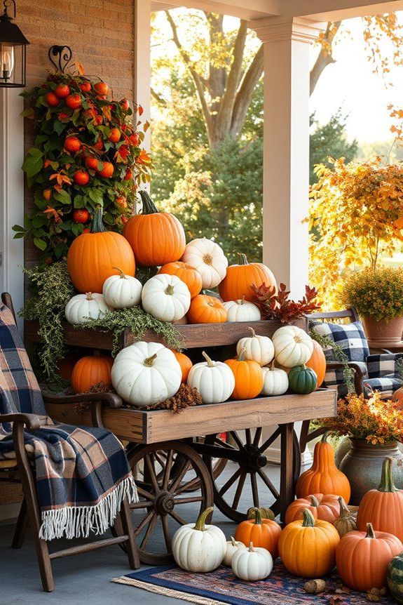 pumpkins arranged for display