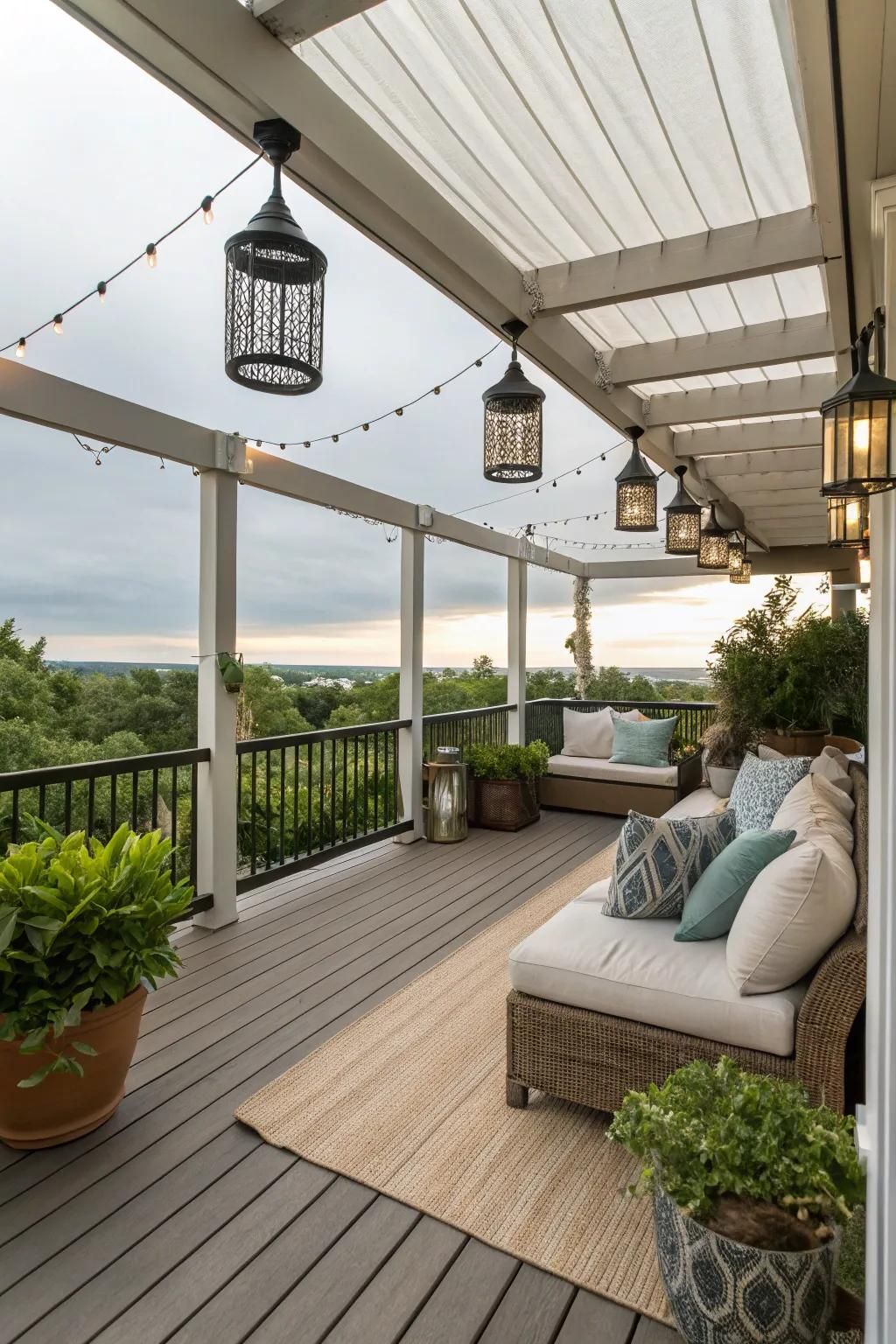 Balance sun and shade with designated zones.