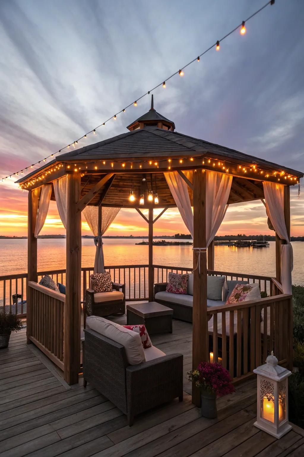 Capture breathtaking sunsets with a well-placed gazebo.