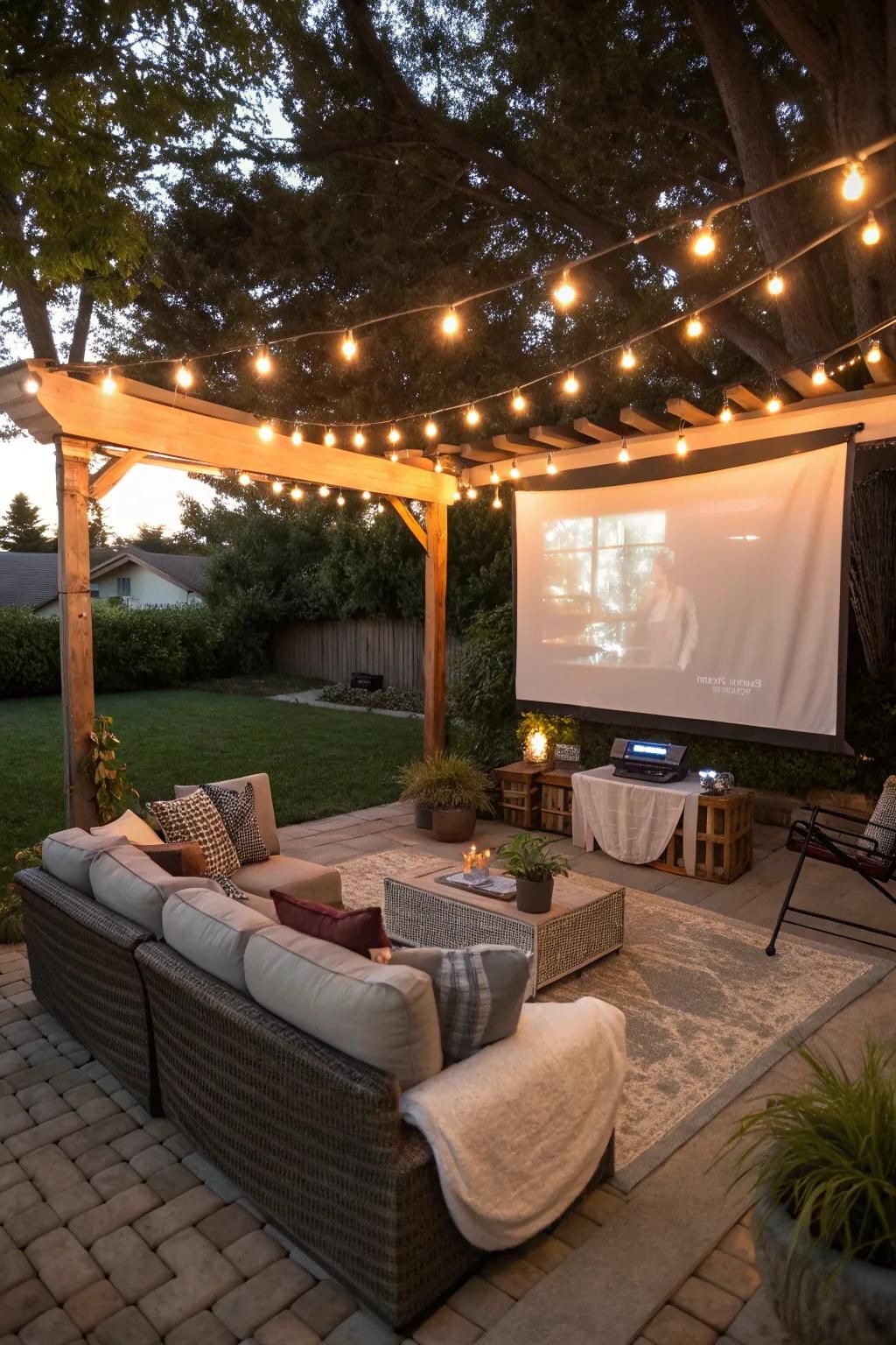 An outdoor movie setup for film enthusiasts.