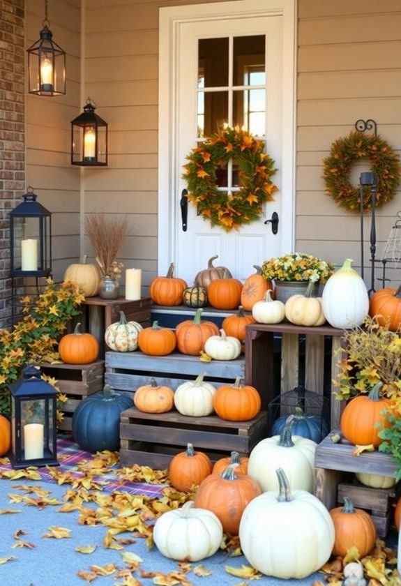 festive pumpkin decorations abound