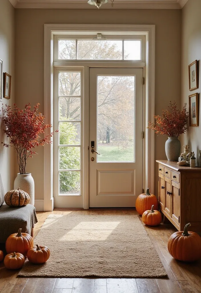 25 Fall Apartment Decor Ideas That Will Cozy Up Your Space Like Never Before! - 19. Create a Seasonal Entryway