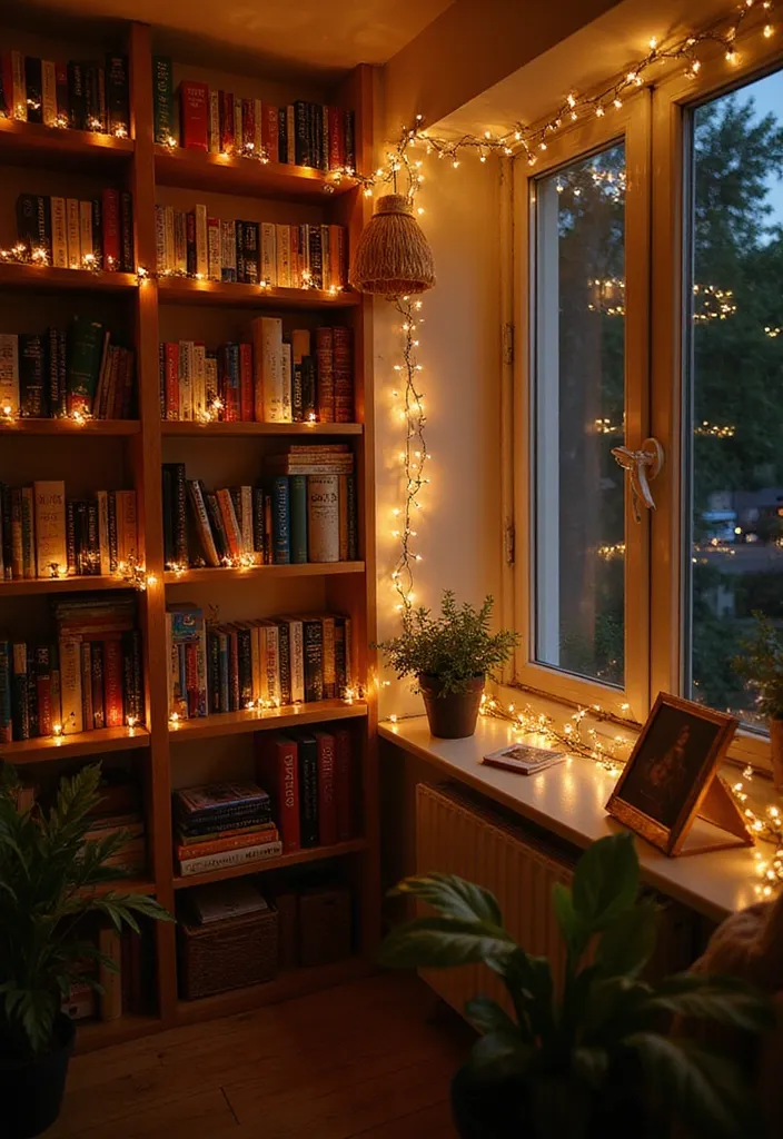 25 Fall Apartment Decor Ideas That Will Cozy Up Your Space Like Never Before! - 7. Twinkling Fairy Lights