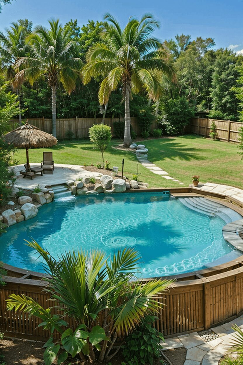 Tropical Oasis in an Average American Backyard style