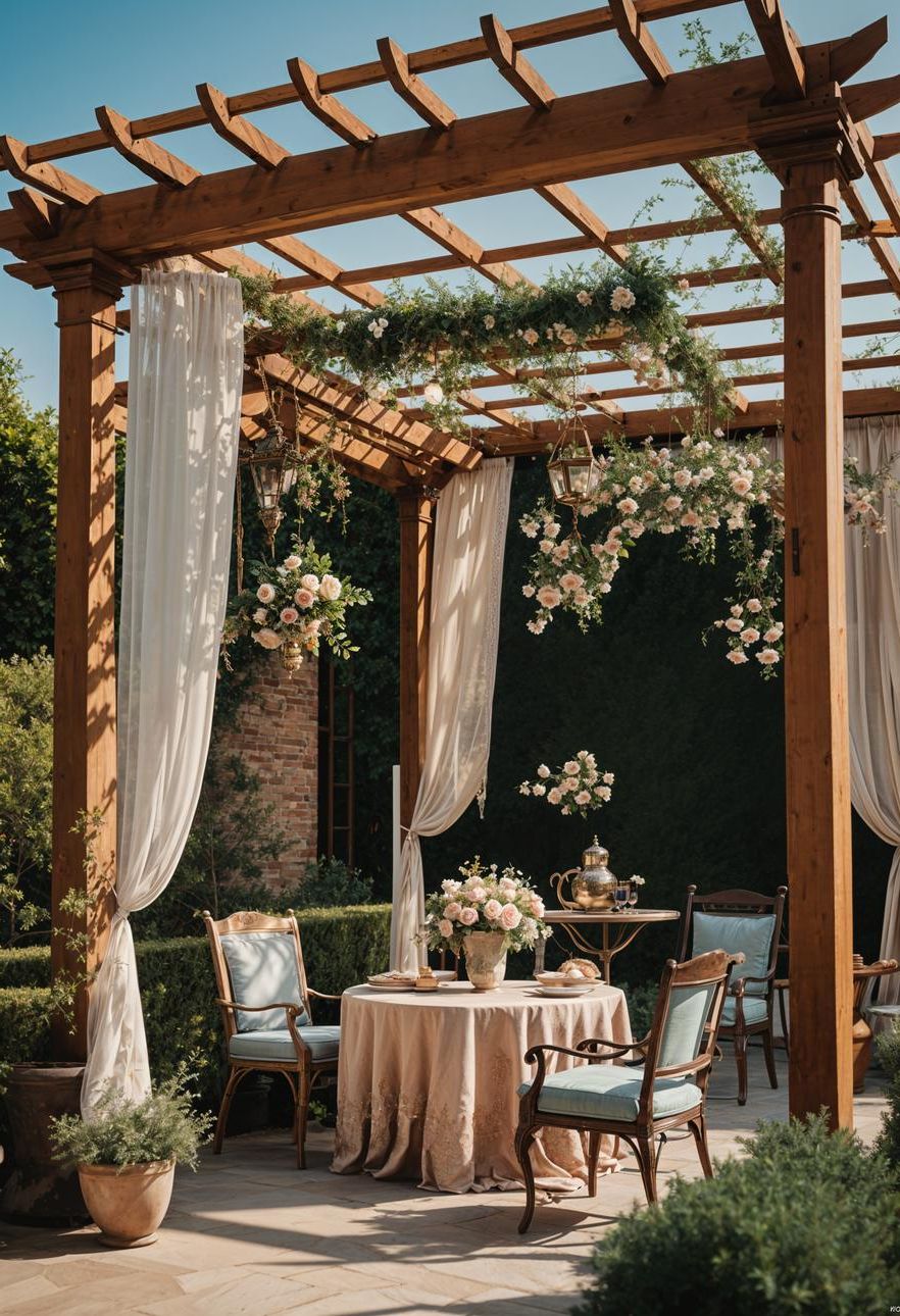 9. Vintage Patio Elegance: Antique Decor-1