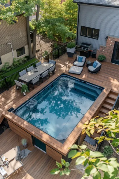 raised deck pool above ground wonderful -