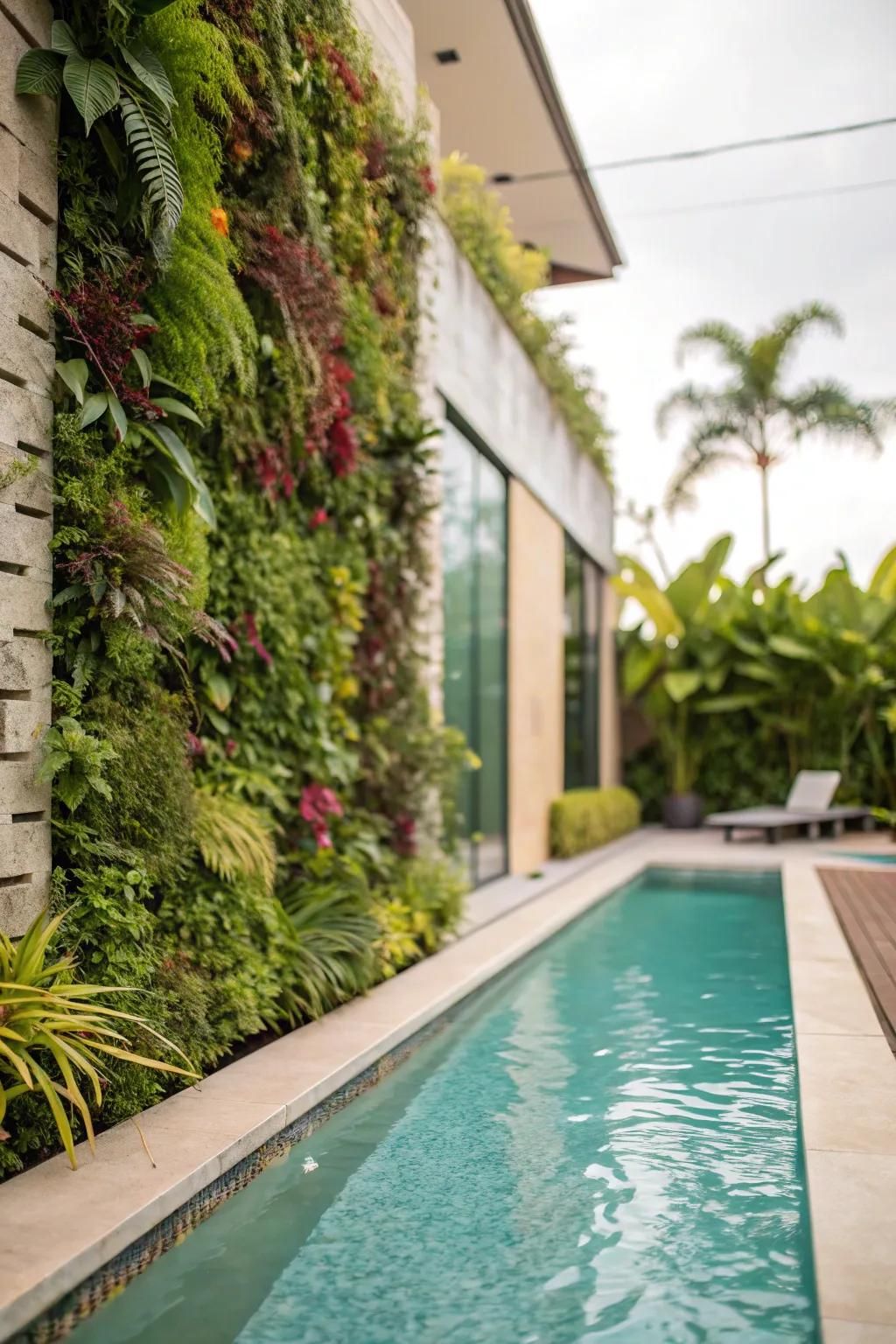 Vertical gardens maximize greenery in tight spaces.