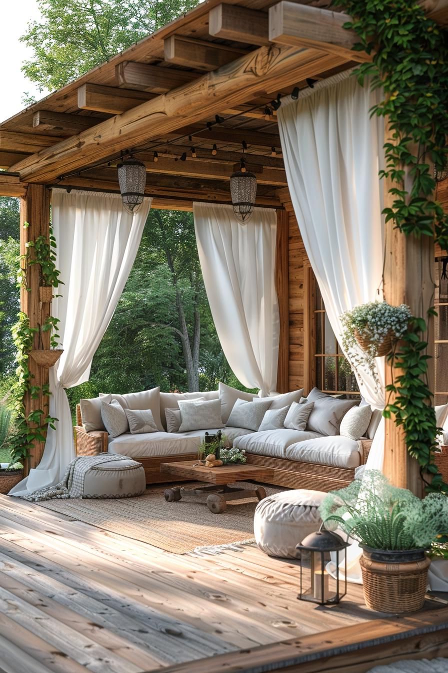 3. Rustic Draped Pergola Inspiration-1