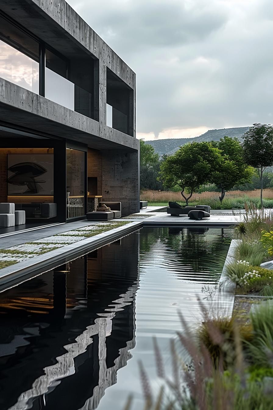 14. Reflective Black-Bottom Pool Design-0