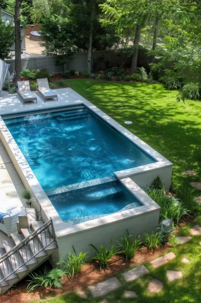 Modern Minimalist Above-Ground Pool from above style