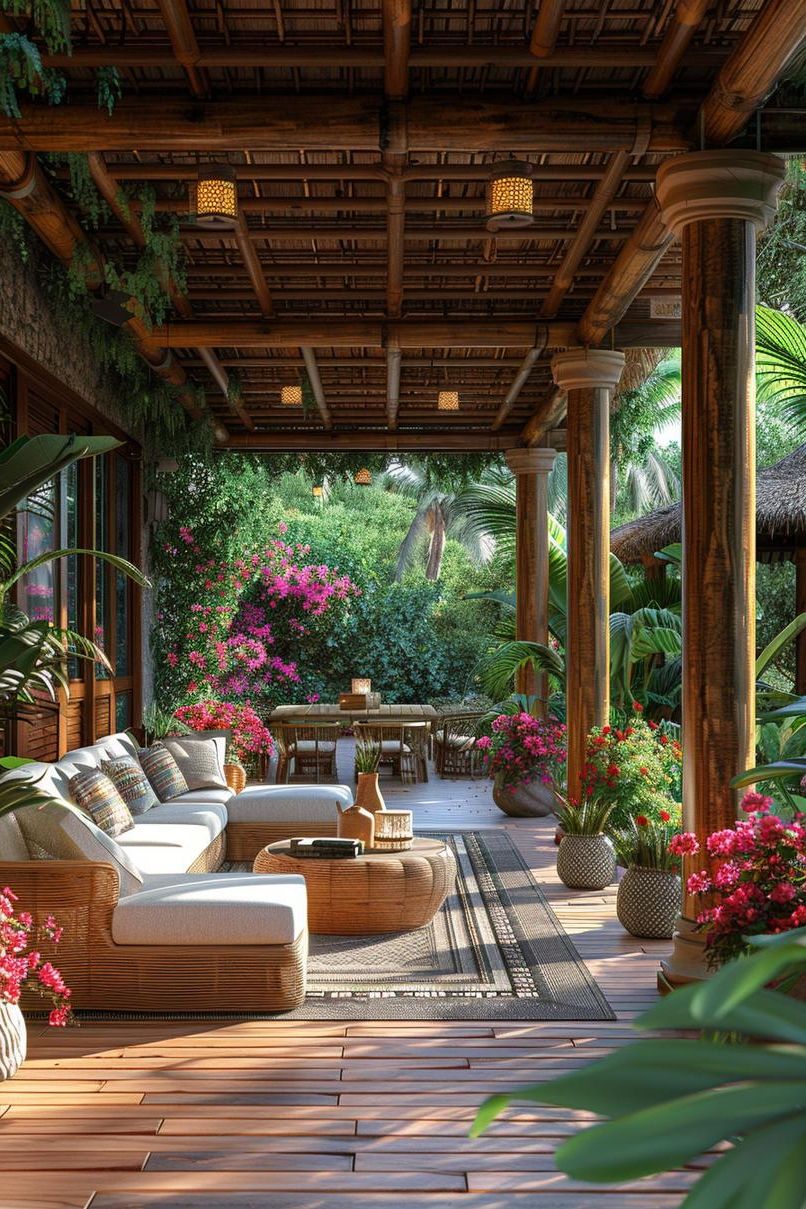 14. Rustic Tropical Patio Cover Designs-2