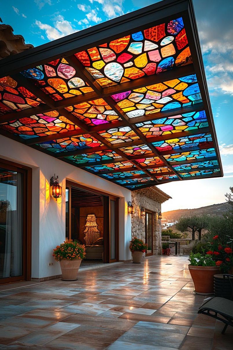 11. Stained Glass Patio Roof Ideas-1