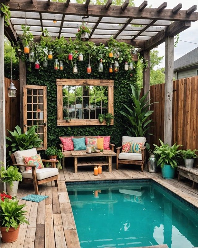 Upcycled Pool Deck Decor