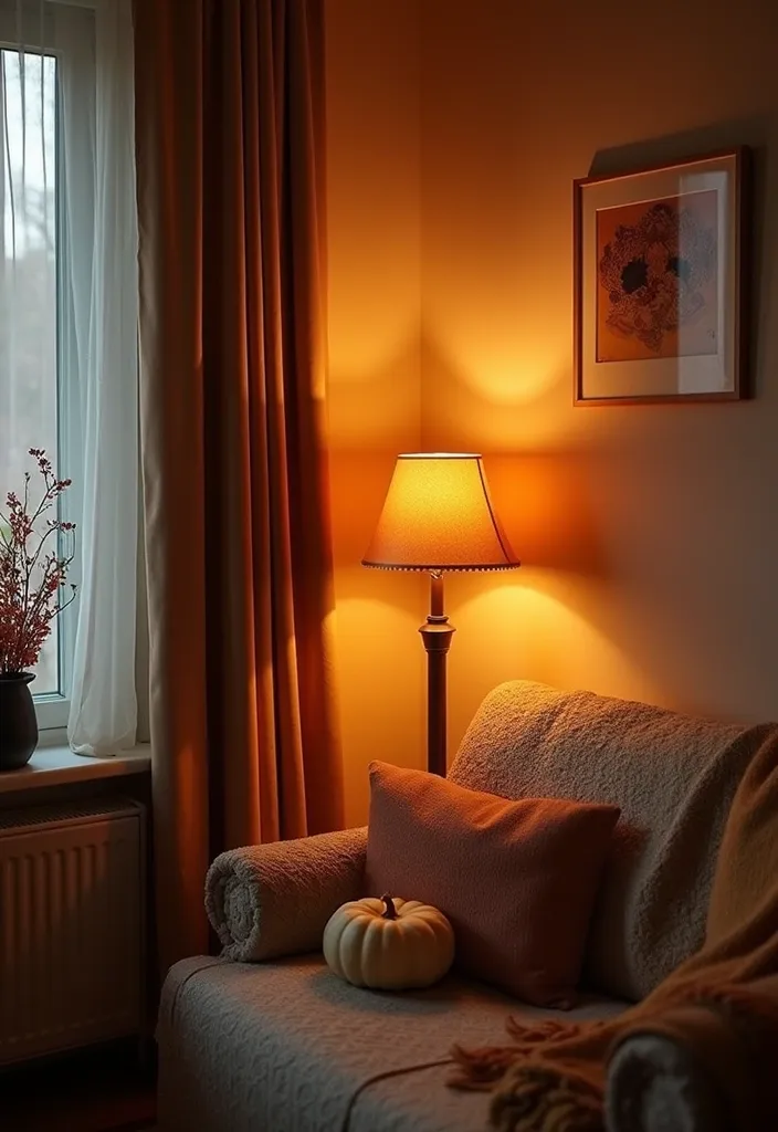 25 Fall Apartment Decor Ideas That Will Cozy Up Your Space Like Never Before! - 11. Warm Lighting with Lamps