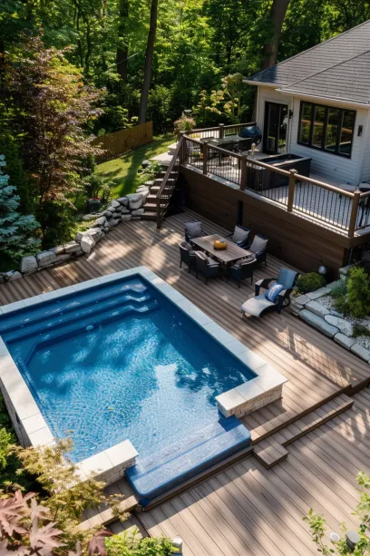 raised deck pool above ground