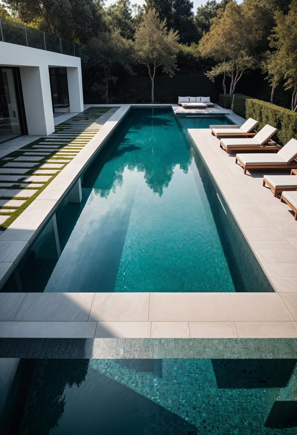 2. Sleek Sunken Pool Design Ideas-2