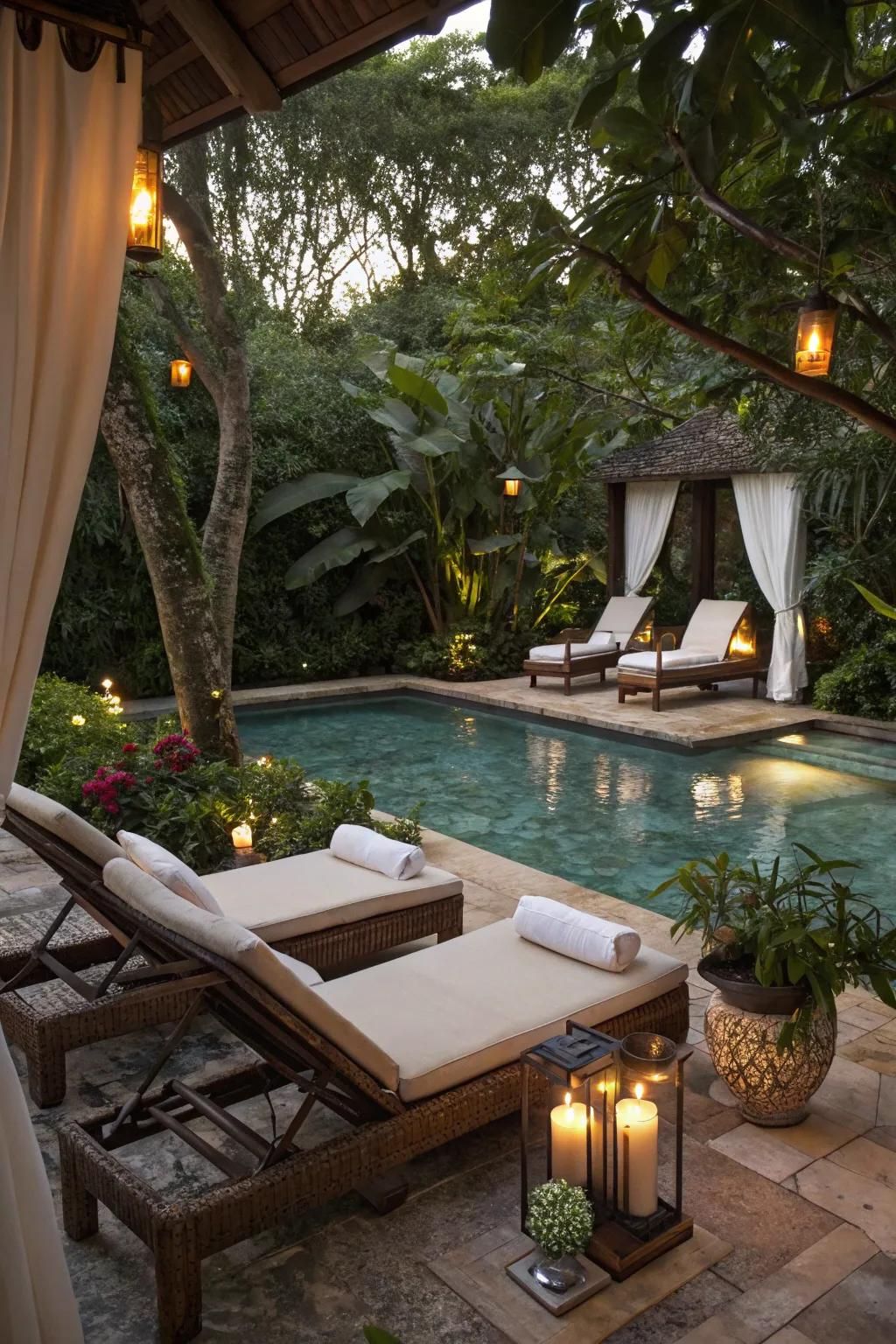 A spa day by the pool offers relaxation and rejuvenation for guests.