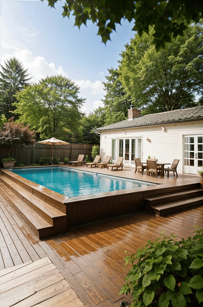 Opulent Raised Deck with Above Ground Pool