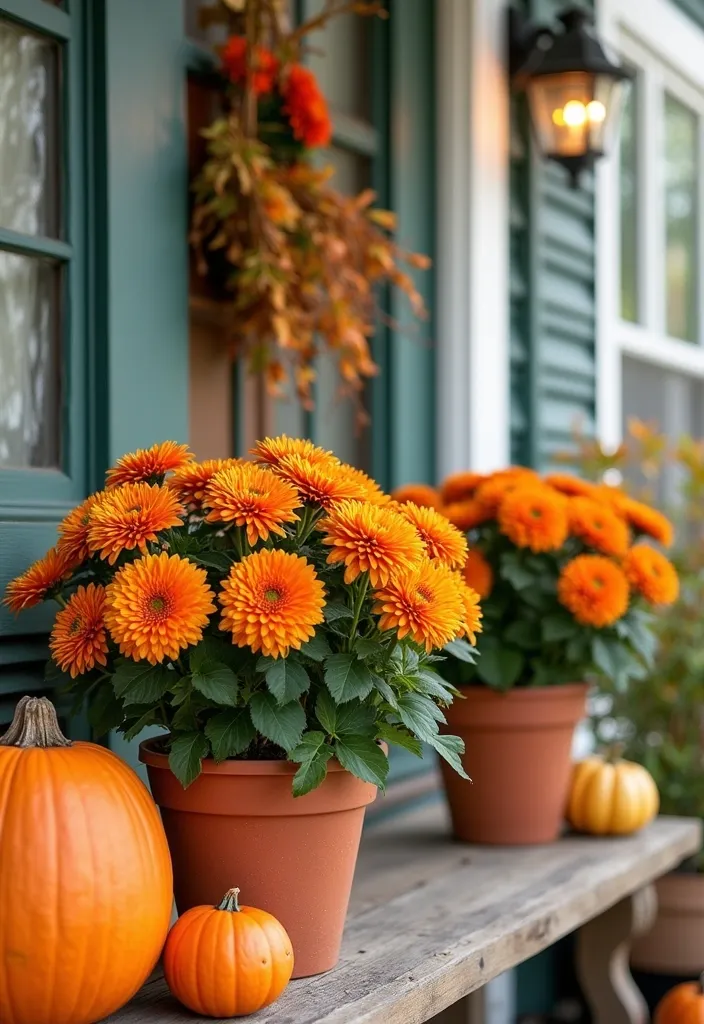 27+ Perfect Fall Porch Decor Ideas - 11. Fresh Autumn Flowers