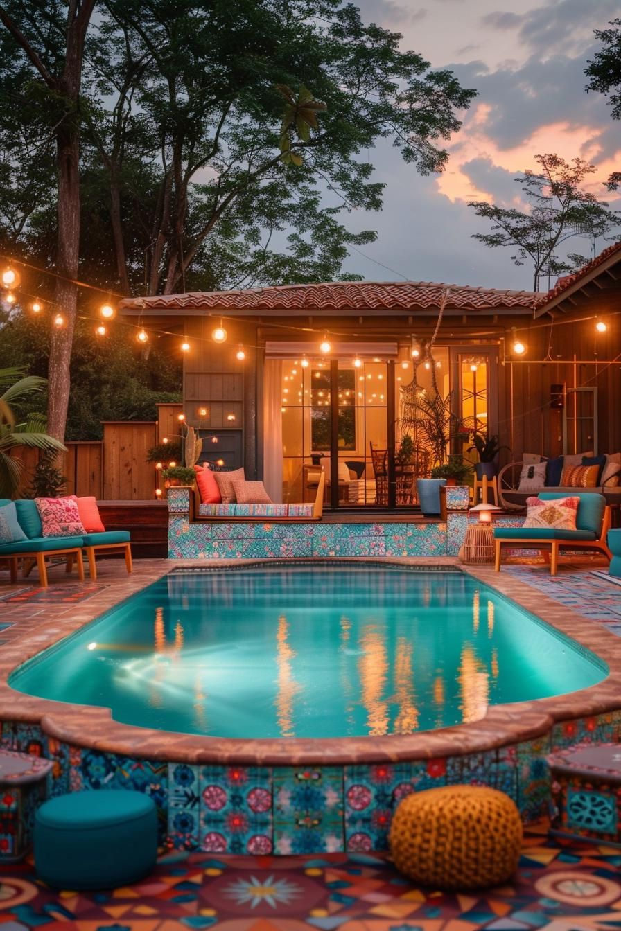 2. Boho Above-Ground Pool Oasis-2