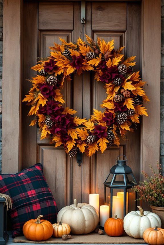 holiday decorative wreath display
