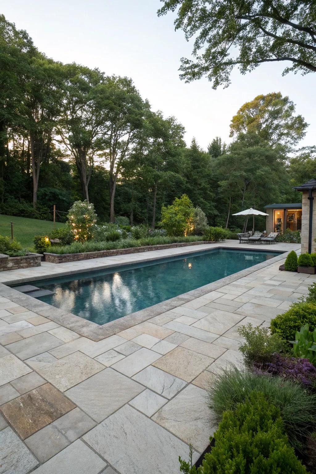 Stone pavers for a resort-like pool experience.