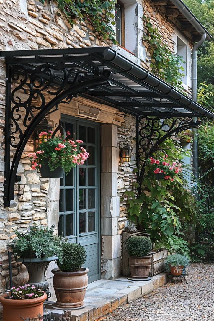 6. Metal Awning with Climbing Plants-1