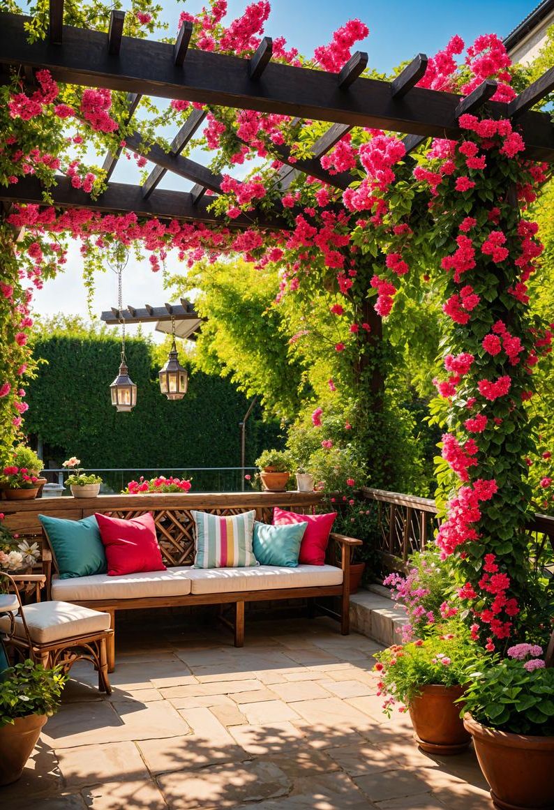 4. Beautiful Patio Pergola Vines-0