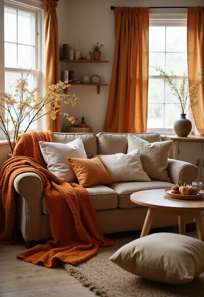 25 Fall Apartment Decor Ideas That Will Cozy Up Your Space Like Never Before! - 10. Use Seasonal Colors in Your Textiles