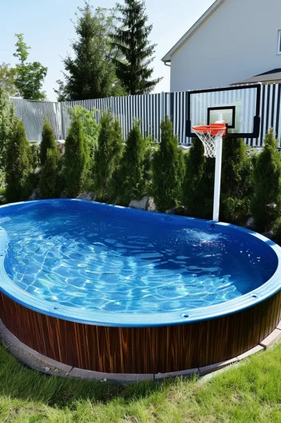 large above ground pool basketball hoop