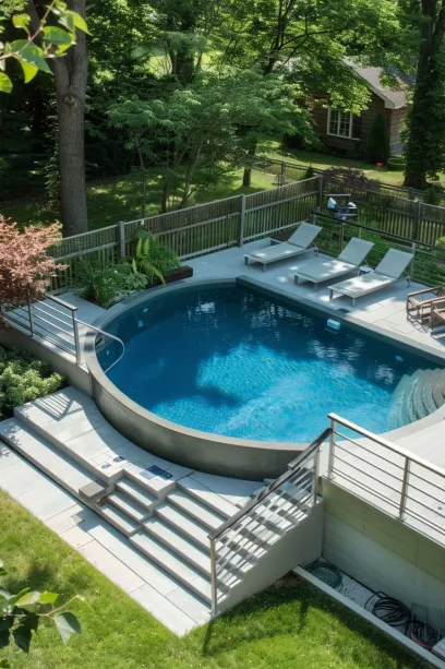 Modern Minimalist Above-Ground Pool from Above