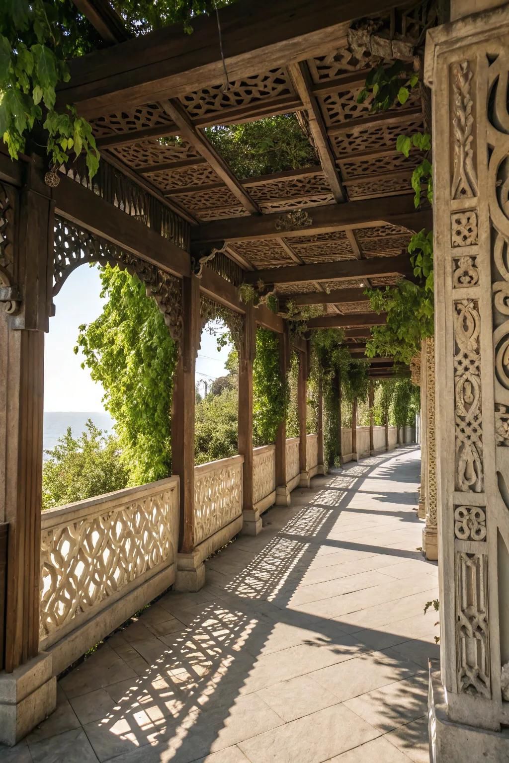 Wood carving planks add rustic charm and artistic detail.