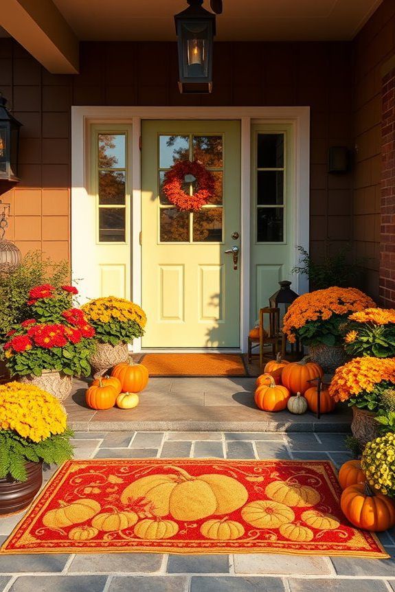 seasonal welcome mat setup