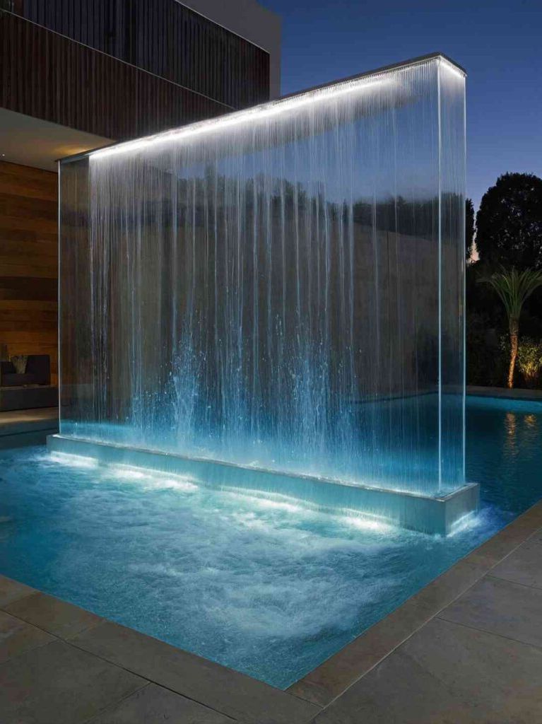 Small Backyard Pool Ideas with Waterfall