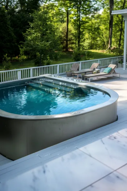 modern minimalist ground above pool modern
