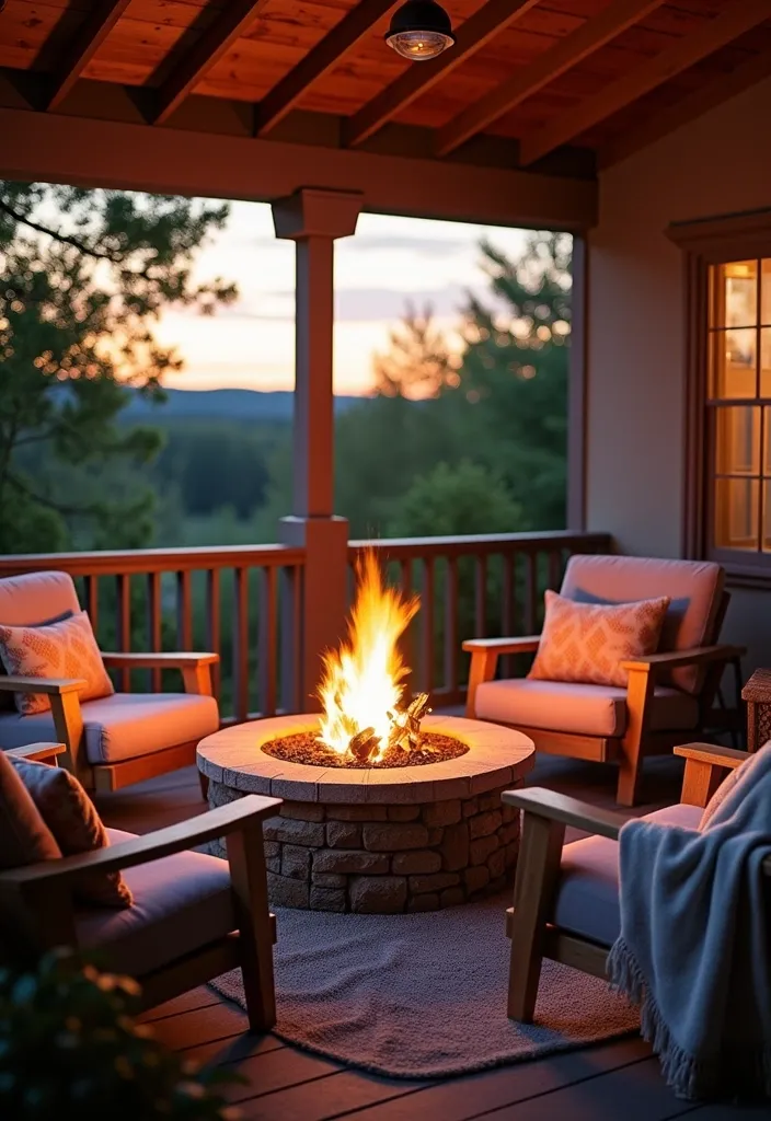 27+ Perfect Fall Porch Decor Ideas - 18. Outdoor Fire Pit