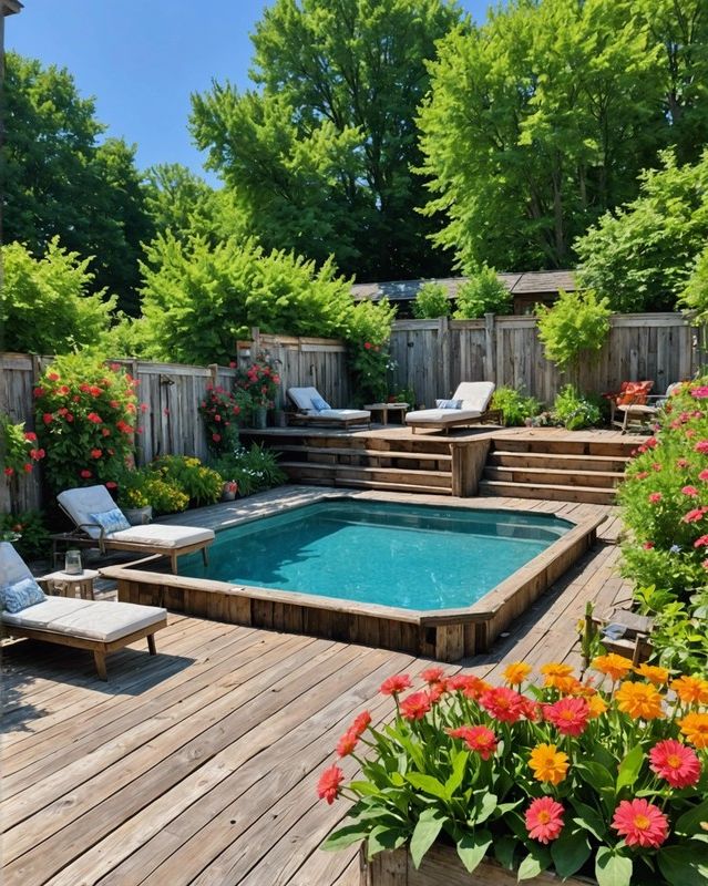 Reclaimed Wood Pool Fence