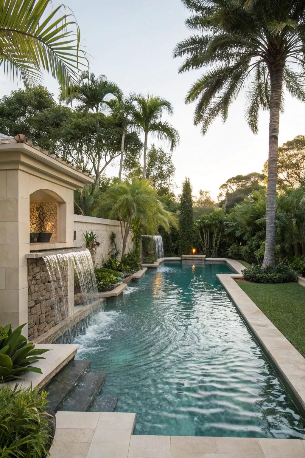 Enhance tranquility with a soothing water feature.