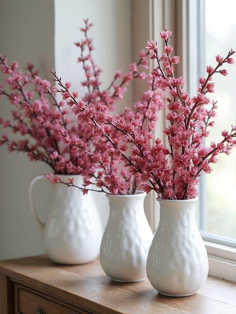 faux pomegranate branches display