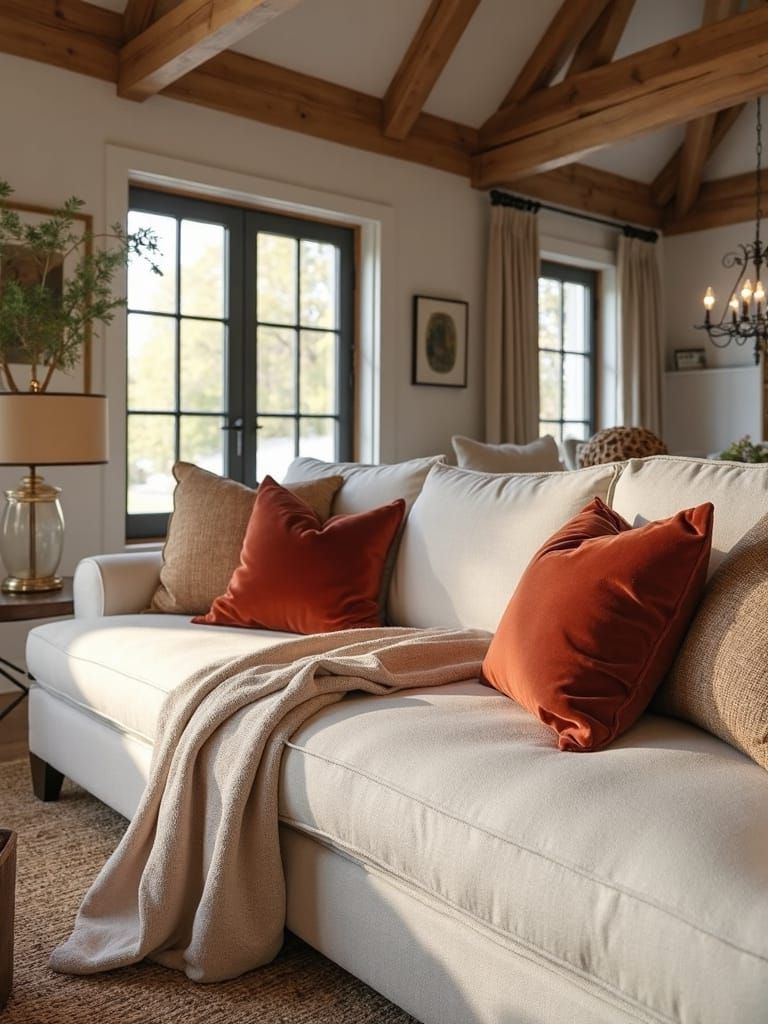 rust and copper pillows