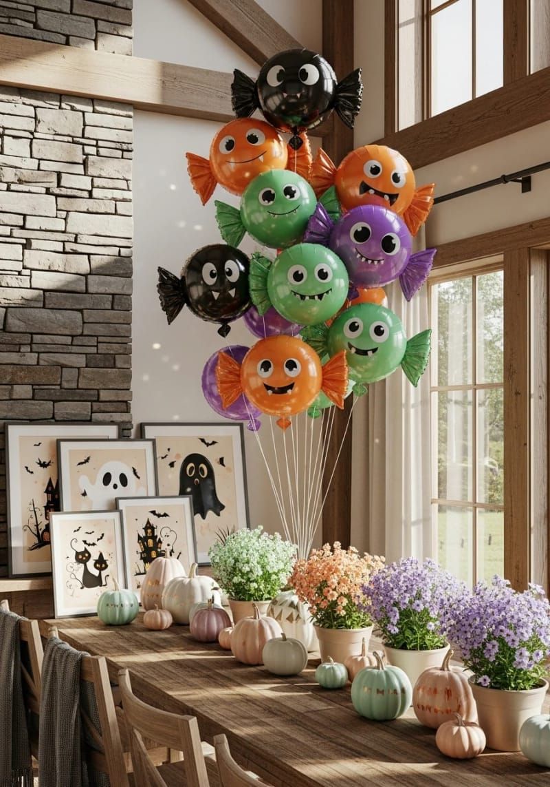 candy-shaped balloons with spooky cute faces 1