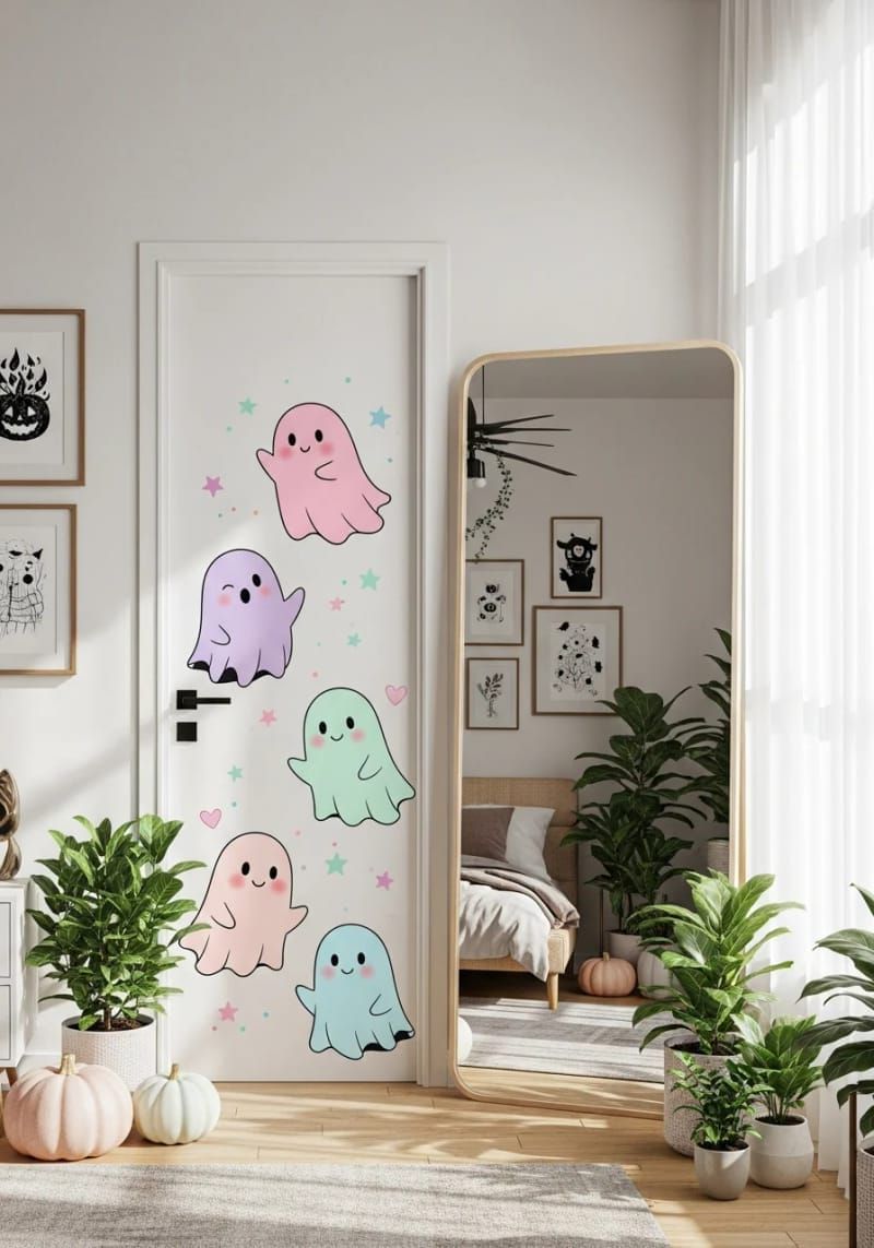 pastel ghost decals for mirrors and doors 1