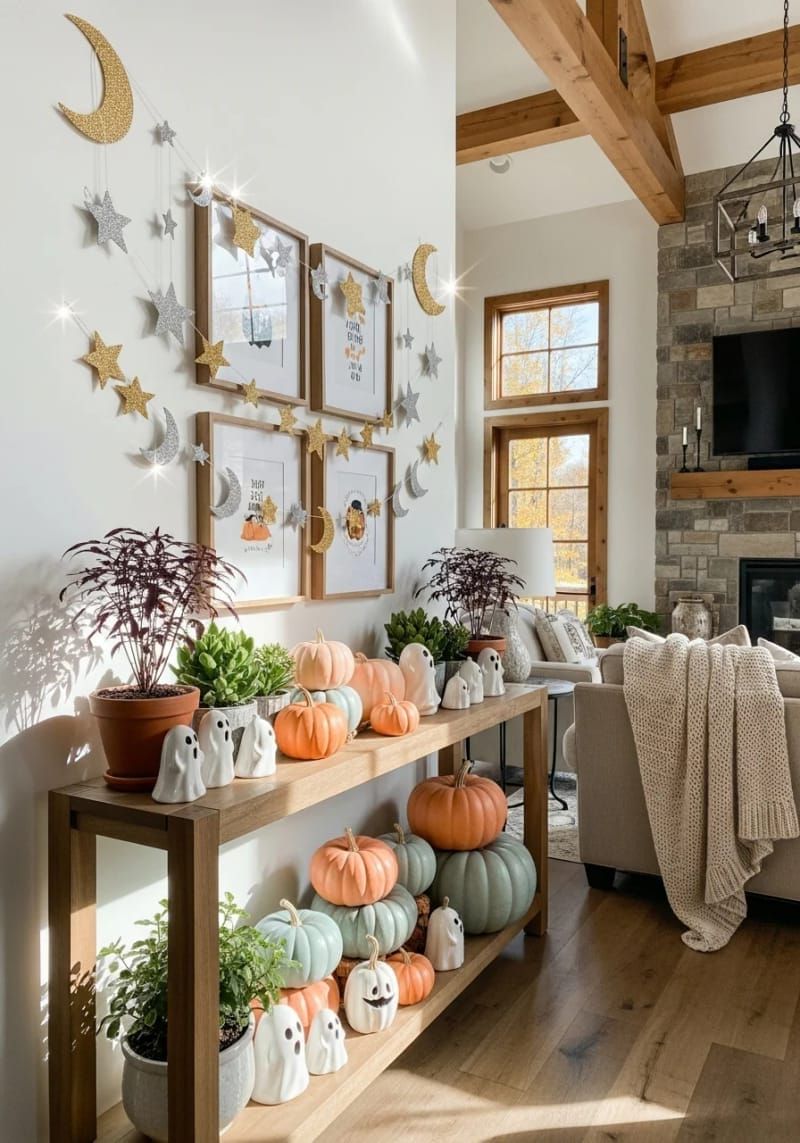 glittery crescent moon and star garlands 1