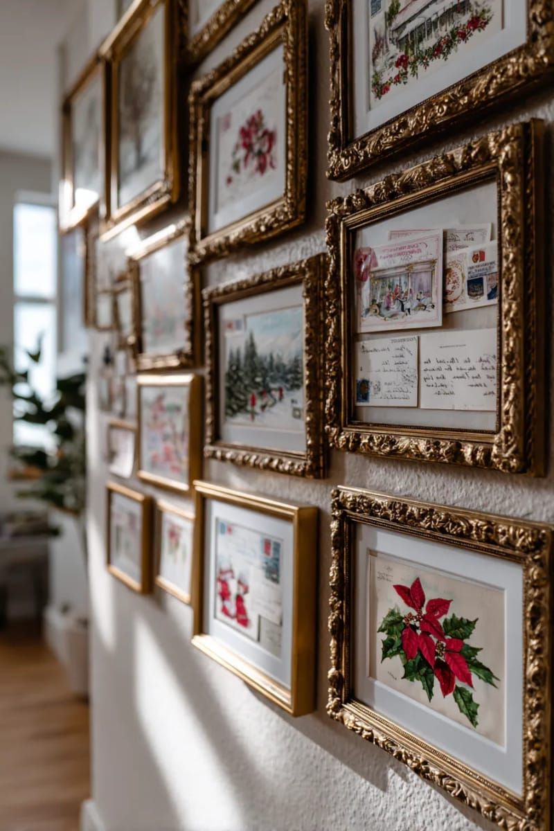 framed victorian holiday illustrations and postcards for festive wall decor 1