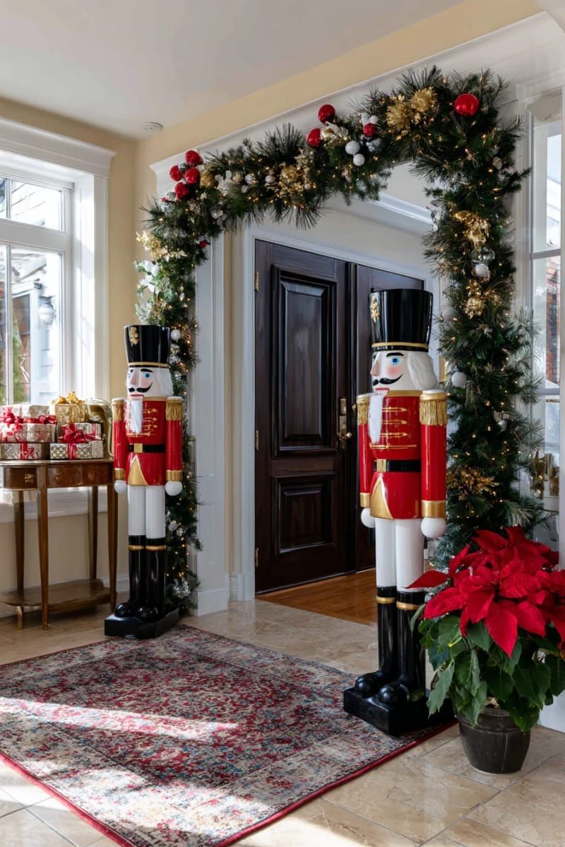 classic nutcracker soldiers flanking the entranceway 1