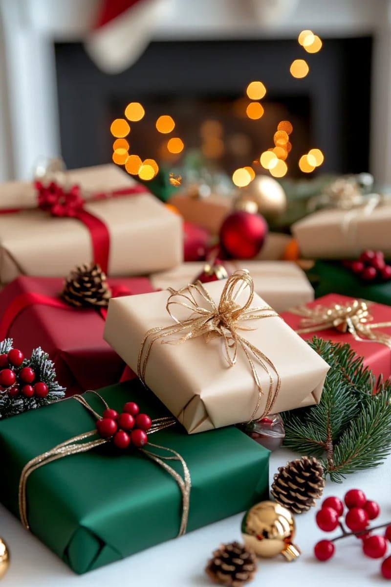 scattered miniature wrapped gifts as playful festive accents 1