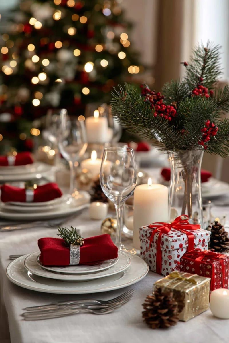 scattered miniature wrapped gifts as playful festive accents 1