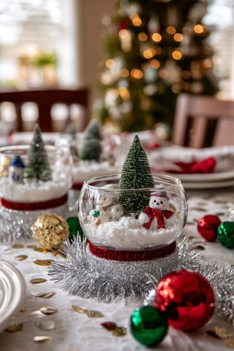 dollar tree glass bowls transformed into shimmering snow globe centerpieces 1
